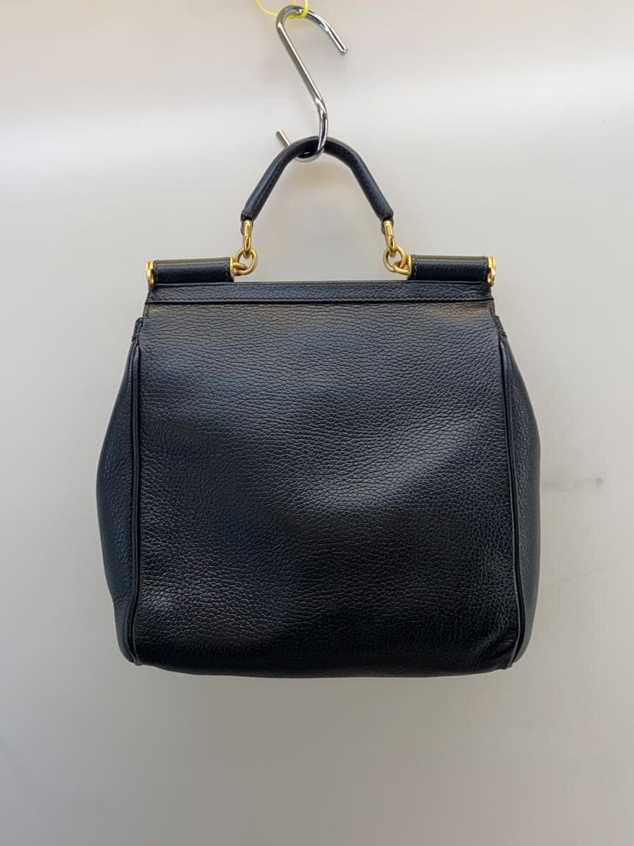 DOLCE&GABBANASICILY 2-Way Shoulder Handbag Leather BLK 3