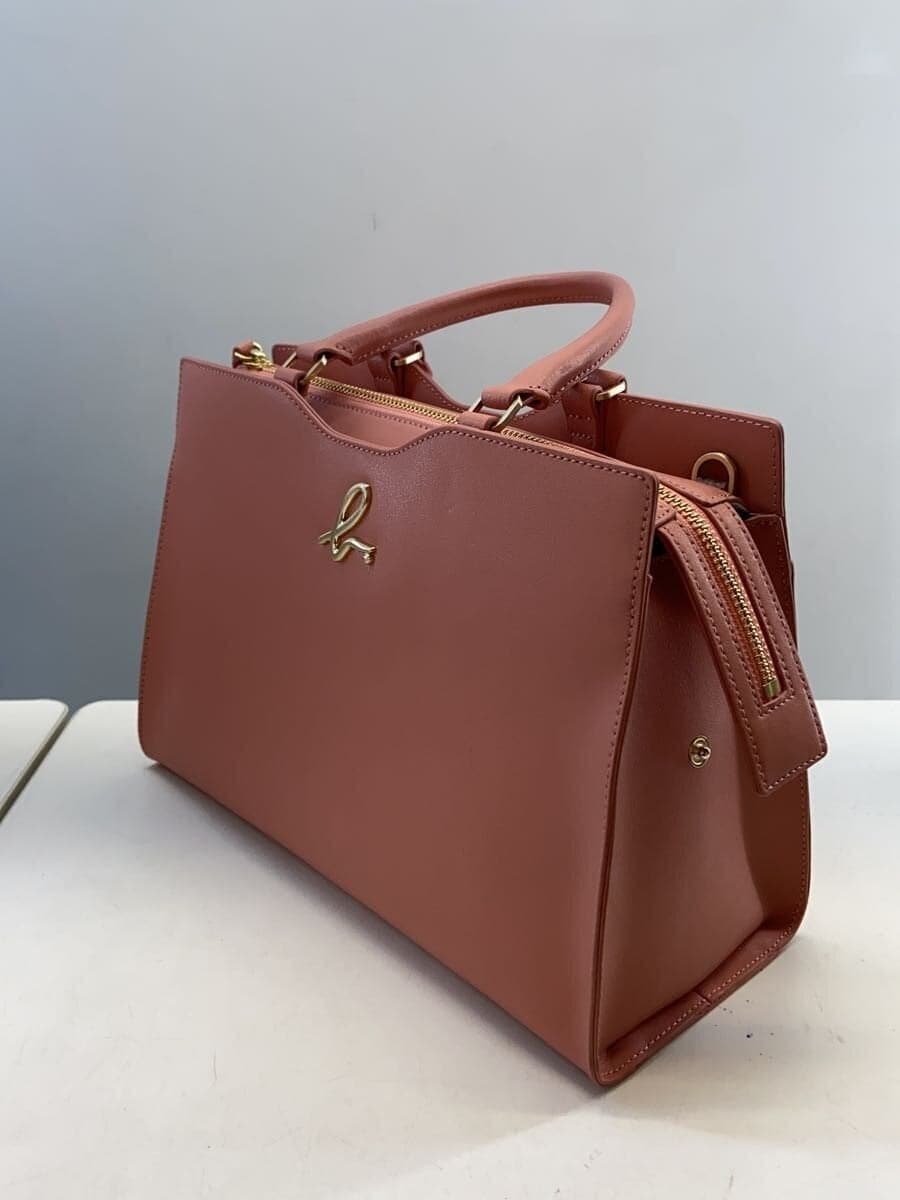 agnes b VOYAGE2-Way Tote Bag Leather PNK Solid WAS31-02 2