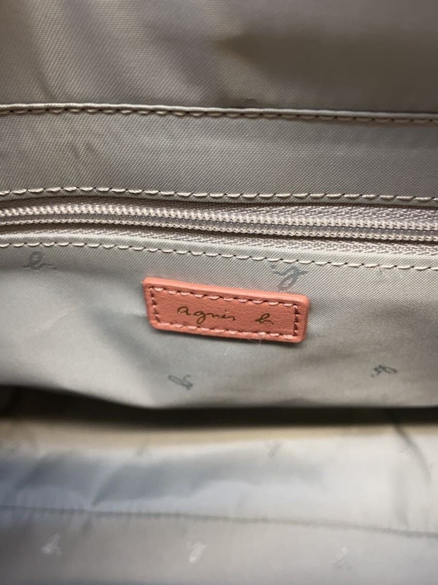 agnes b VOYAGE2-Way Tote Bag Leather PNK Solid WAS31-02 5