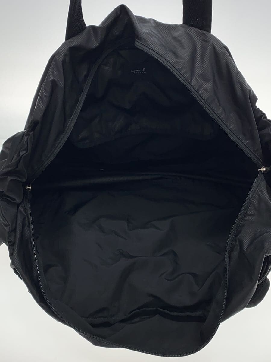 agnes b VOYAGE Boston Bag Nylon Black Solid QS31 6