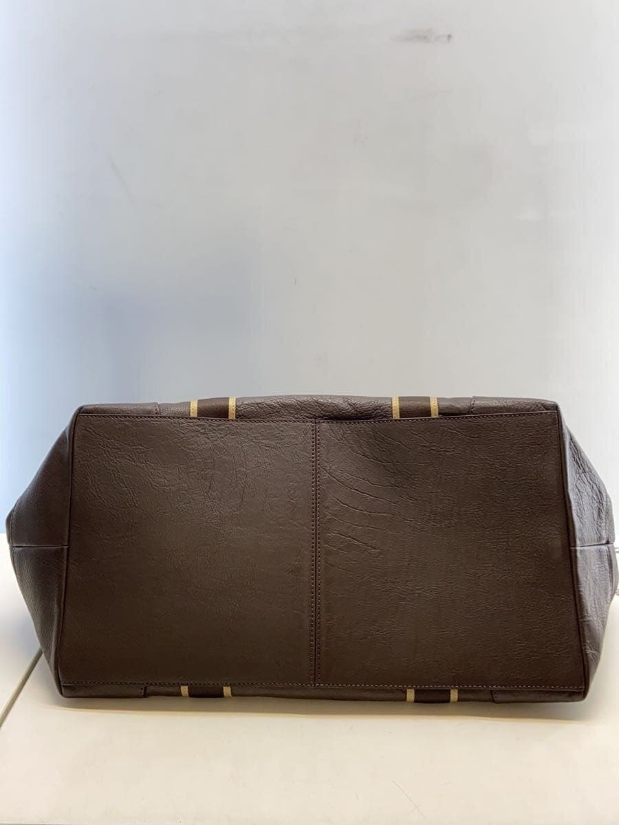 COACH 2-Way Bag Leather BRW Solid Color f71169 4