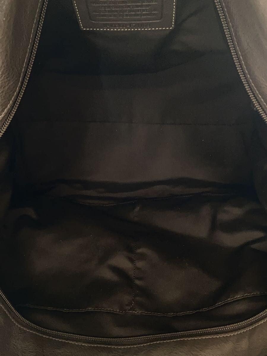 COACH 2-Way Bag Leather BRW Solid Color f71169 5