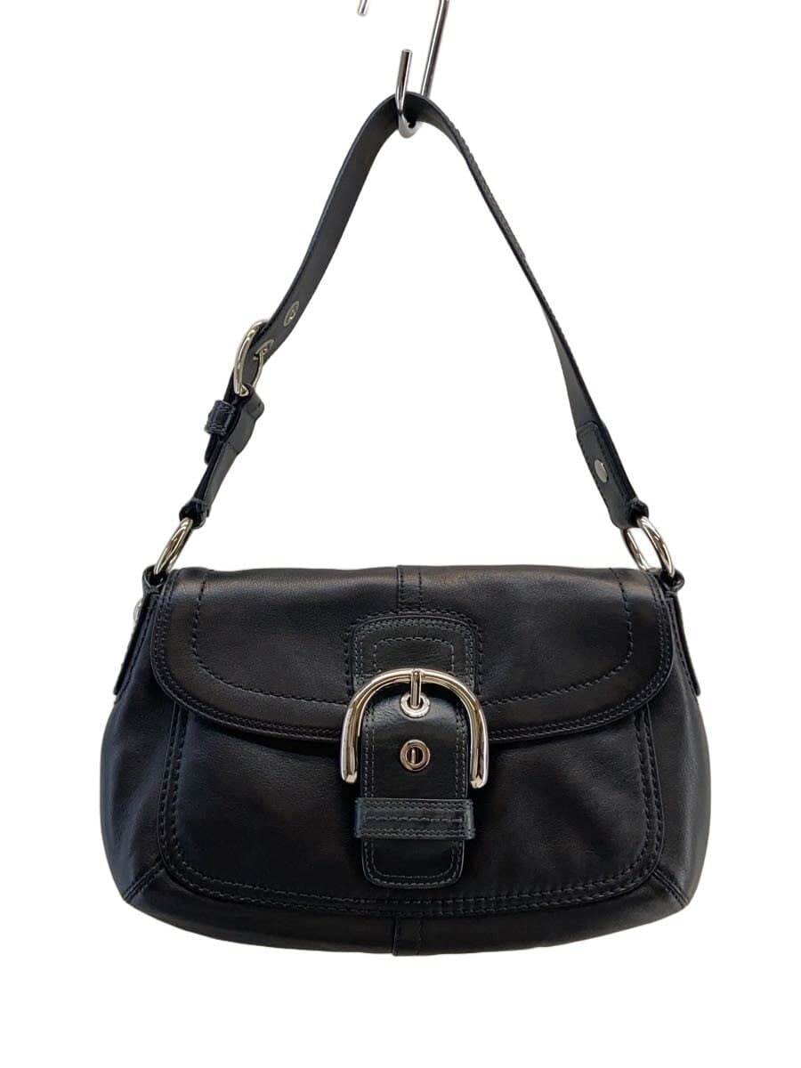 COACH One-Shoulder Bag Shoulder Bag Leather Black Solid Color f13105