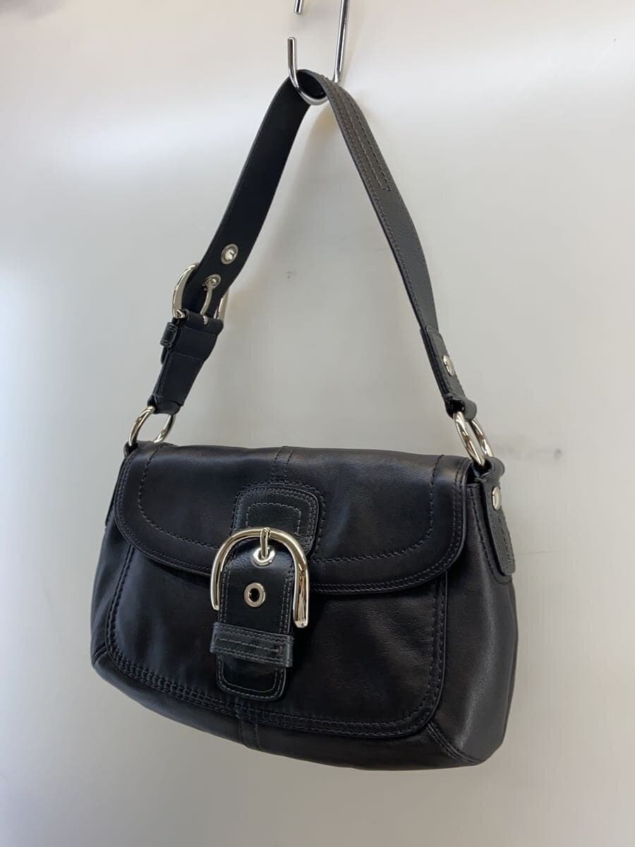 COACH One-Shoulder Bag Shoulder Bag Leather Black Solid Color f13105 2