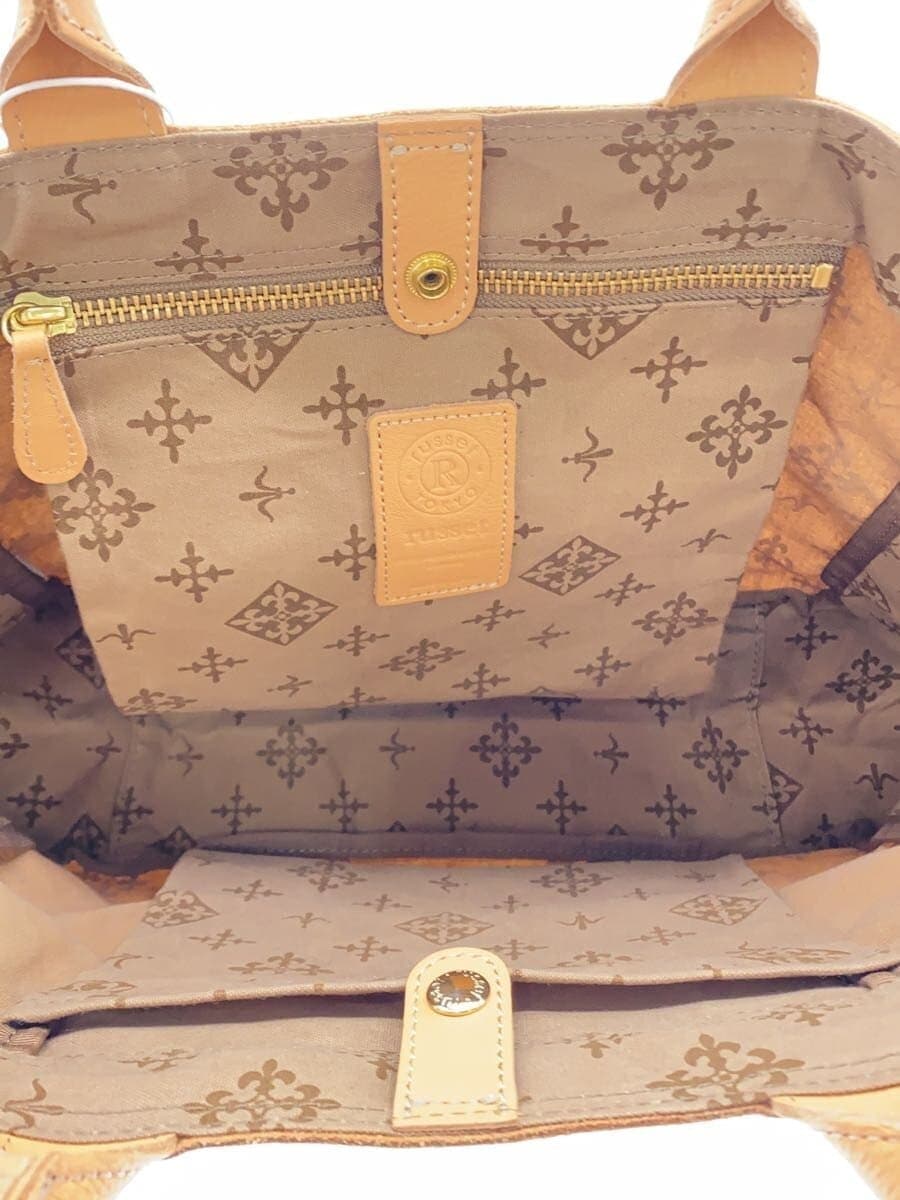 russet Tote Bag Canvas BRW All Over Pattern 6