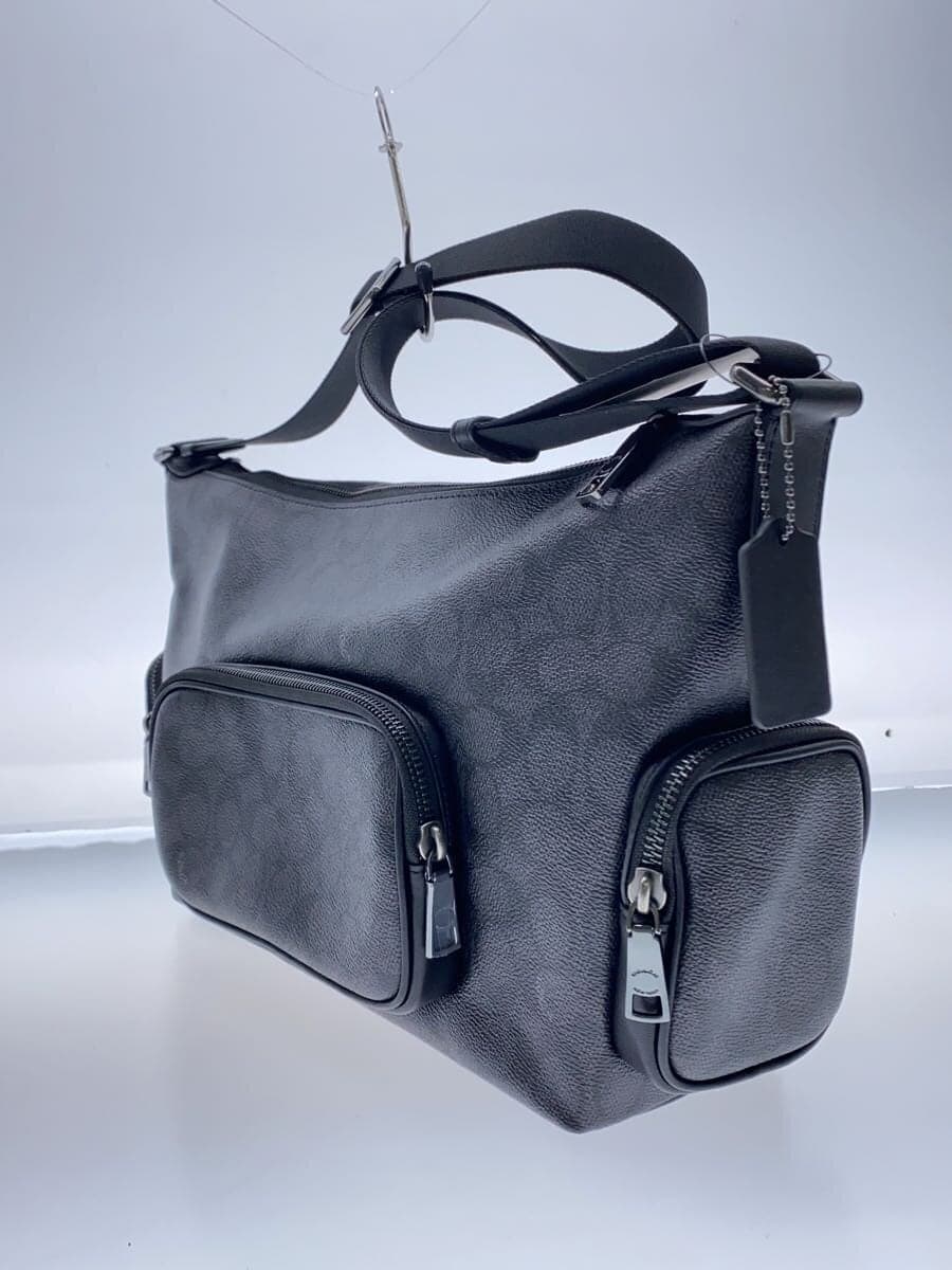 COACH Shoulder Bag Leather BLK All Over Pattern CCG18 Signature Fin Cross Bag 2