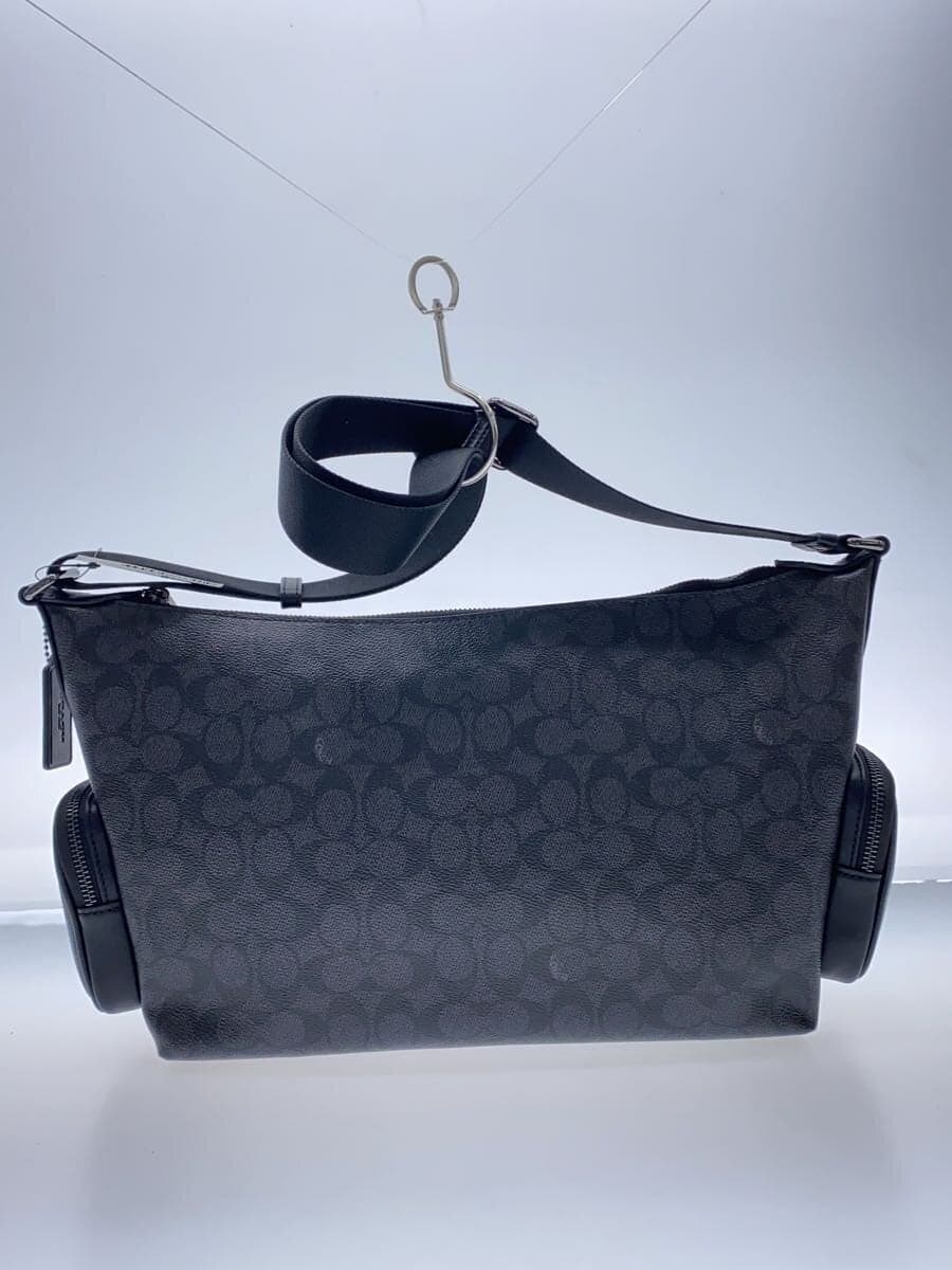 COACH Shoulder Bag Leather BLK All Over Pattern CCG18 Signature Fin Cross Bag 3