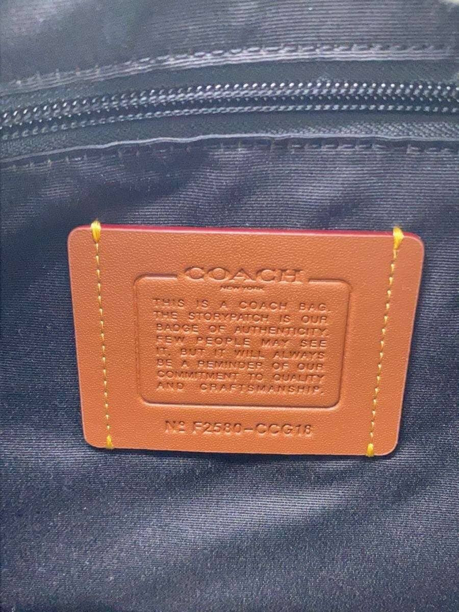 COACH Shoulder Bag Leather BLK All Over Pattern CCG18 Signature Fin Cross Bag 5