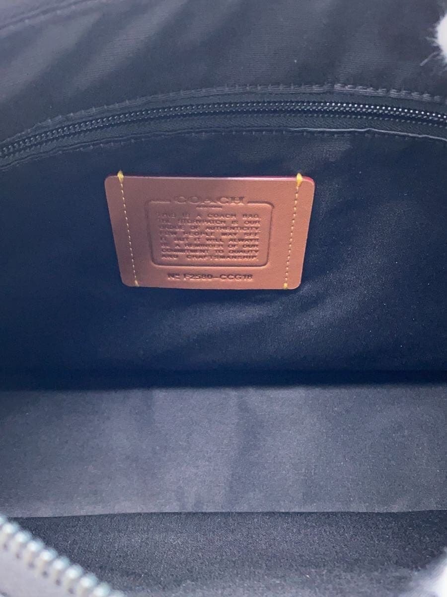 COACH Shoulder Bag Leather BLK All Over Pattern CCG18 Signature Fin Cross Bag 6