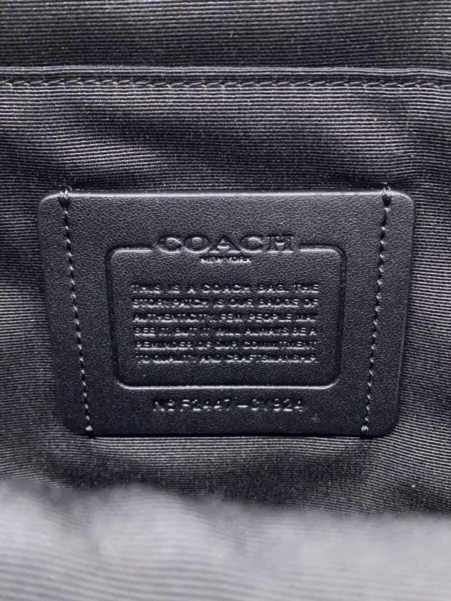 COACH Shoulder Bag Leather BLK All Over Pattern CV924 Signature One Shoulder 5
