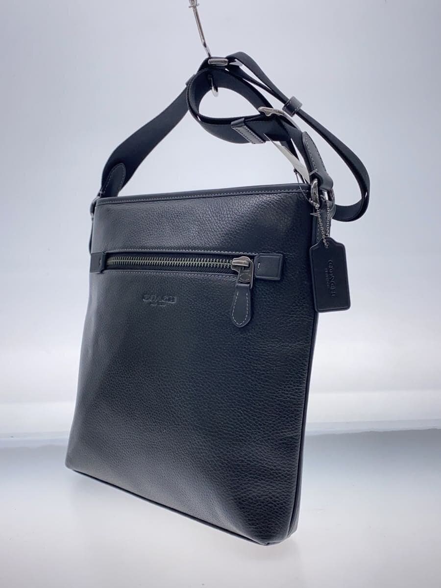 COACH Shoulder Bag Leather BLK Solid CT833 Slim Messenger 2