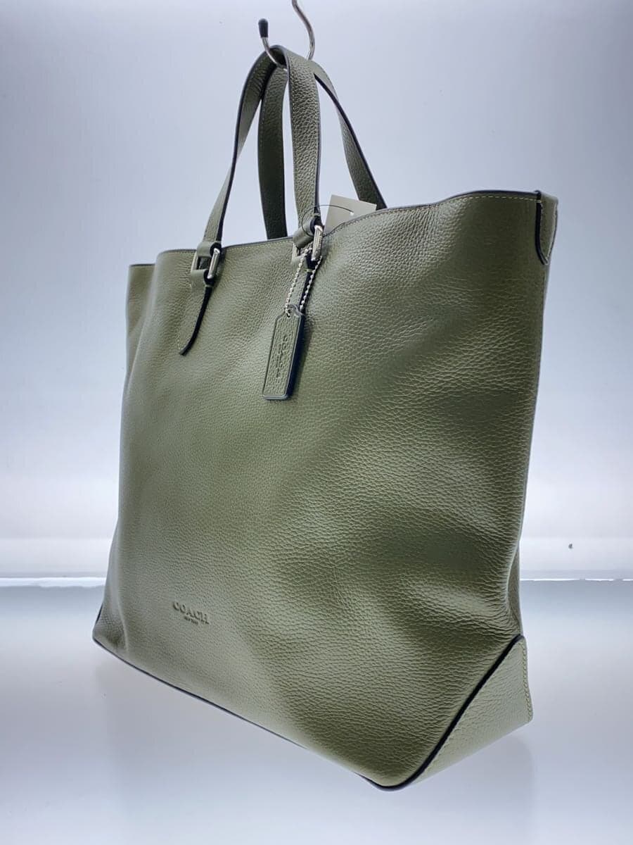 COACH Tote Bag Leather GRN Solid CBG50 Warner Dual Handle Tote 2