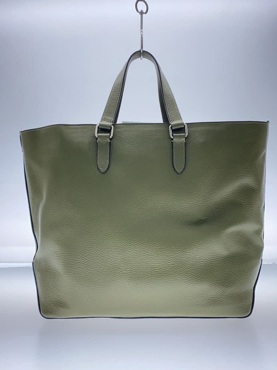COACH Tote Bag Leather GRN Solid CBG50 Warner Dual Handle Tote 3
