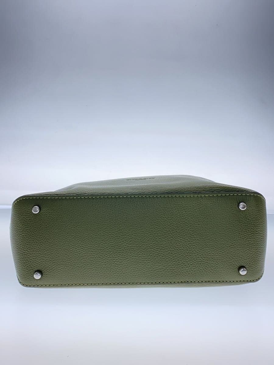 COACH Tote Bag Leather GRN Solid CBG50 Warner Dual Handle Tote 4