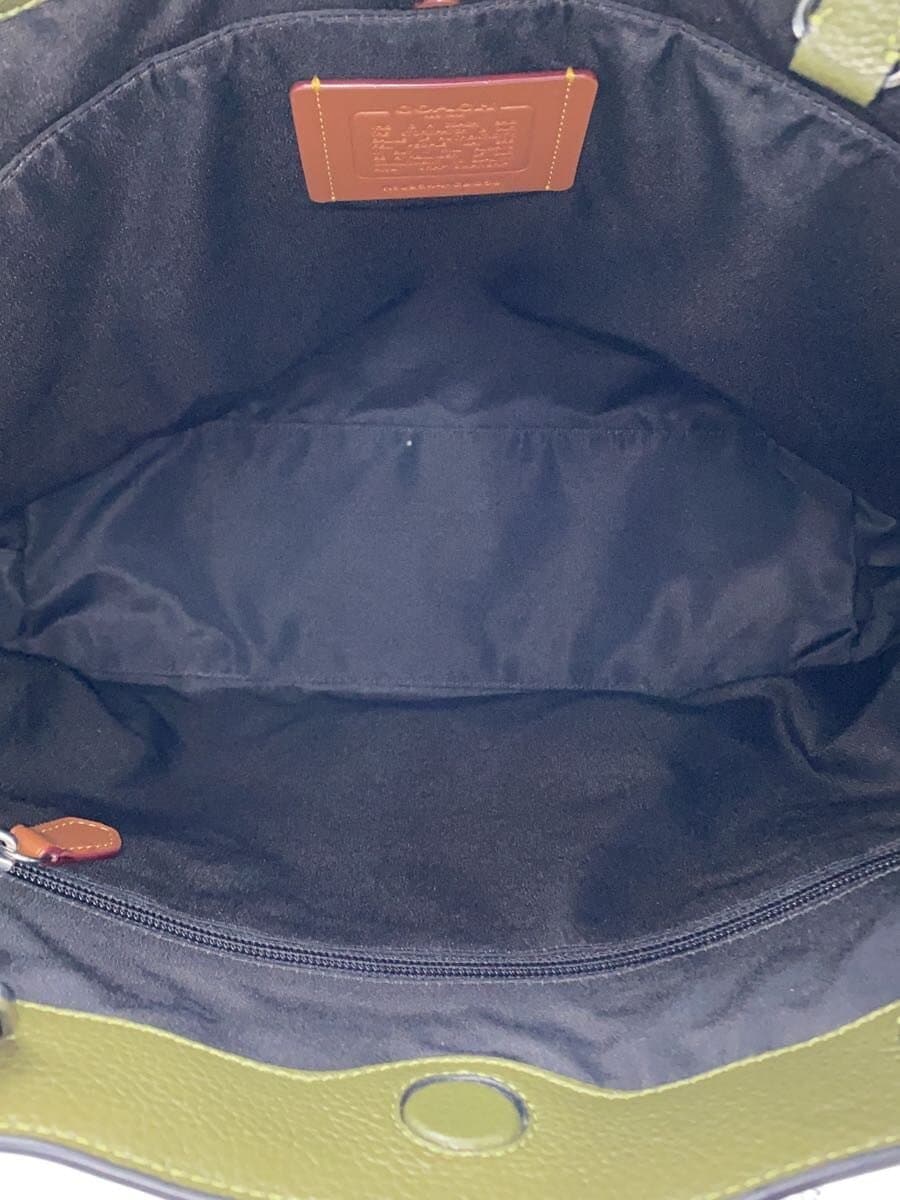 COACH Tote Bag Leather GRN Solid CBG50 Warner Dual Handle Tote 6