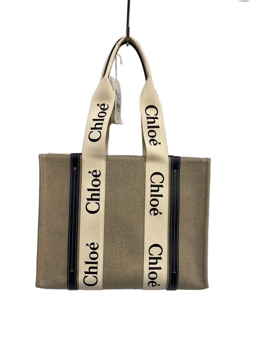 Chloe WOODY Medium Tote Bag Canvas IVO CHC224S383I2691J