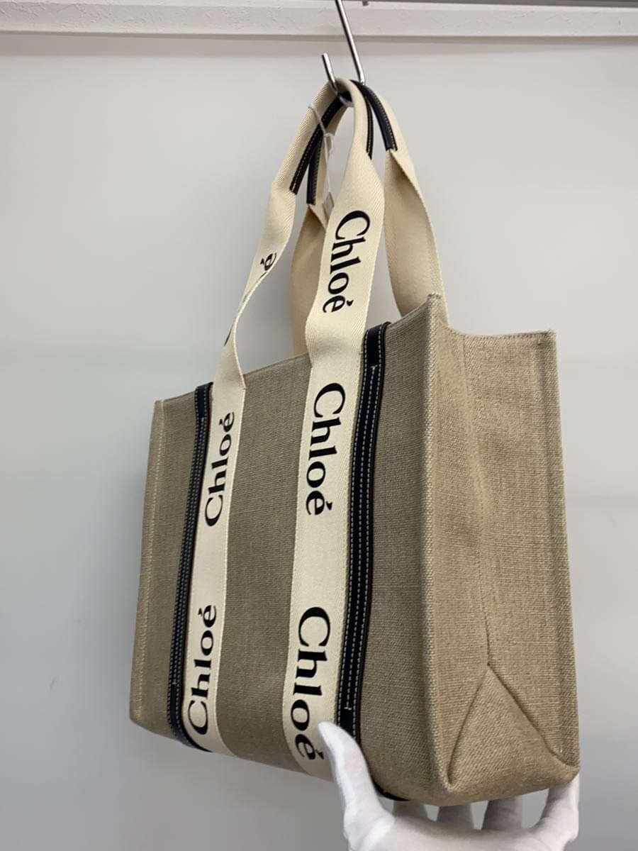 Chloe WOODY Medium Tote Bag Canvas IVO CHC224S383I2691J 2