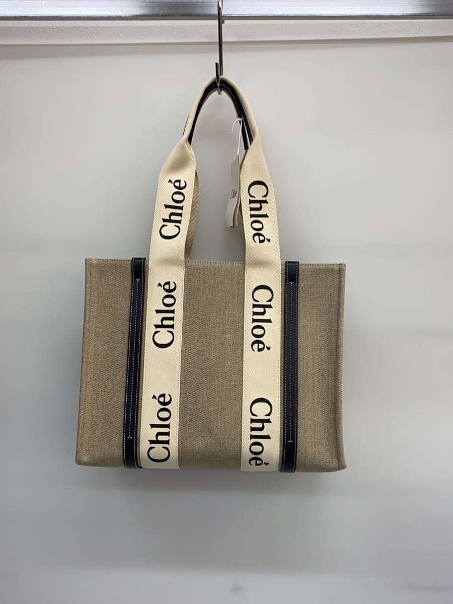 Chloe WOODY Medium Tote Bag Canvas IVO CHC224S383I2691J 3
