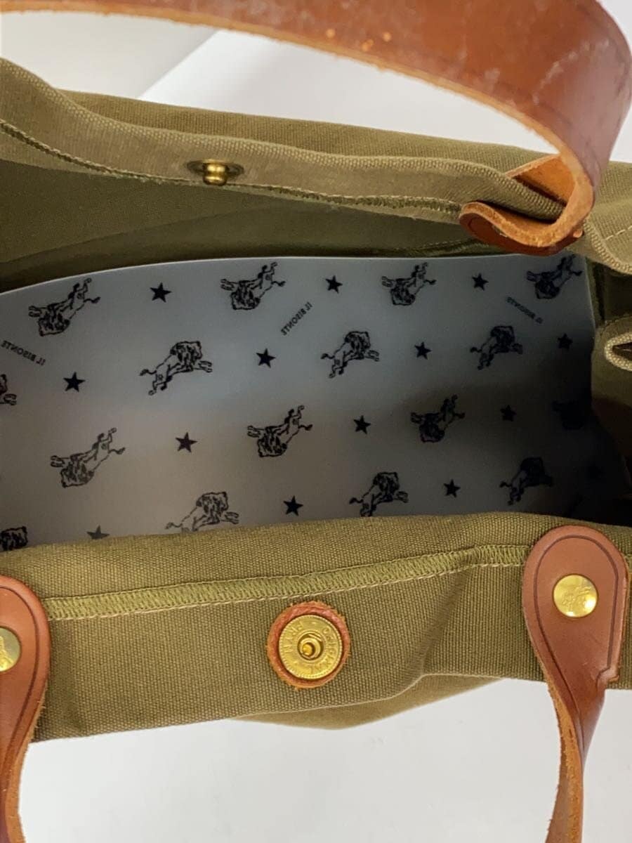 IL BISONTE Tote Bag Canvas KHK Solid 6