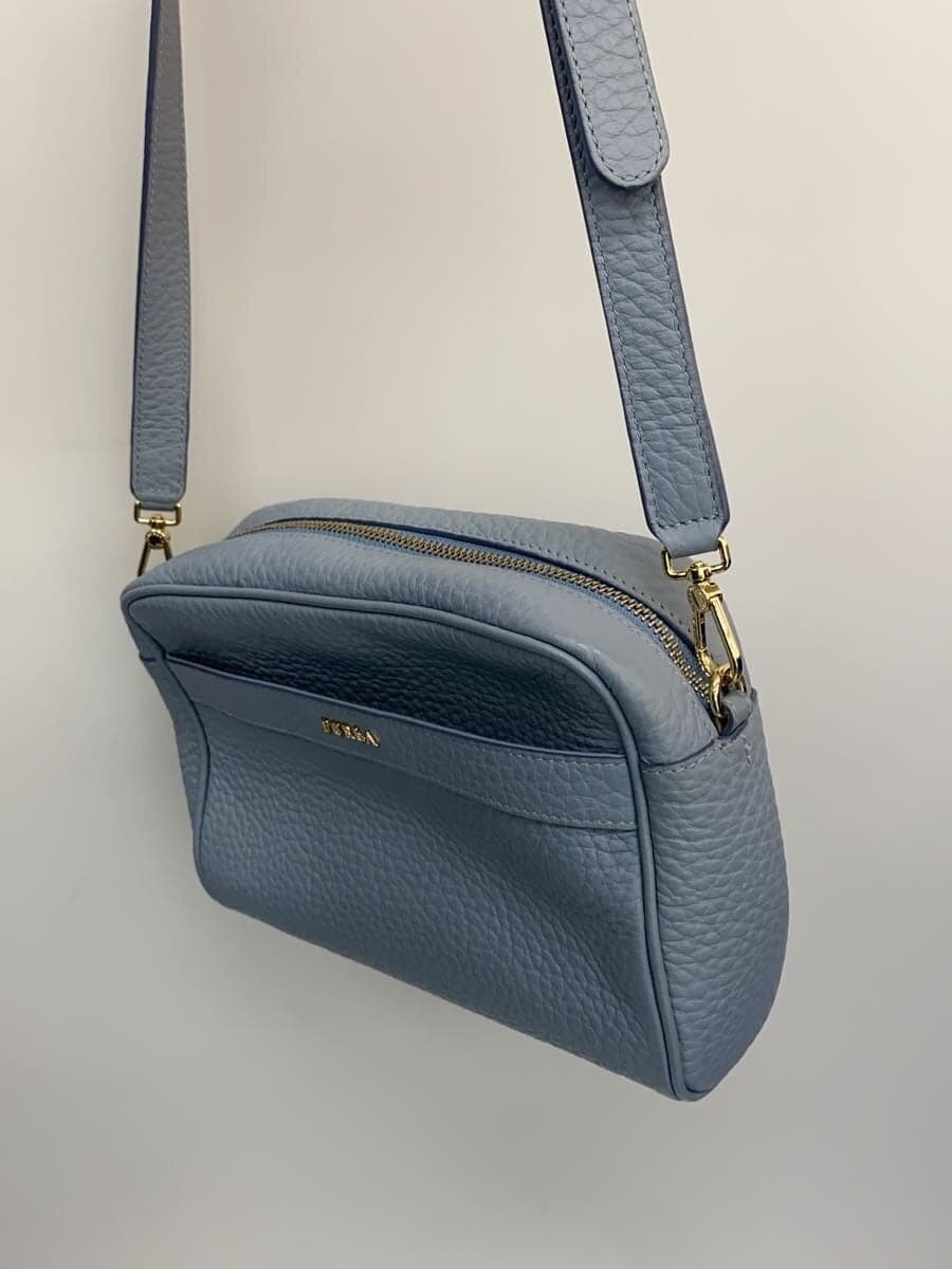FURLA shoulder bag leather blue 2