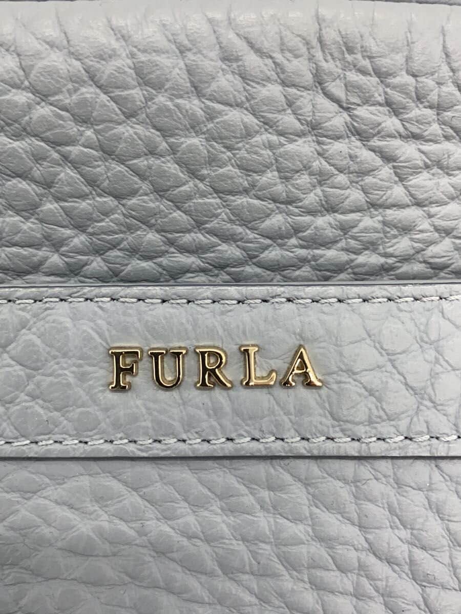 FURLA shoulder bag leather blue 5