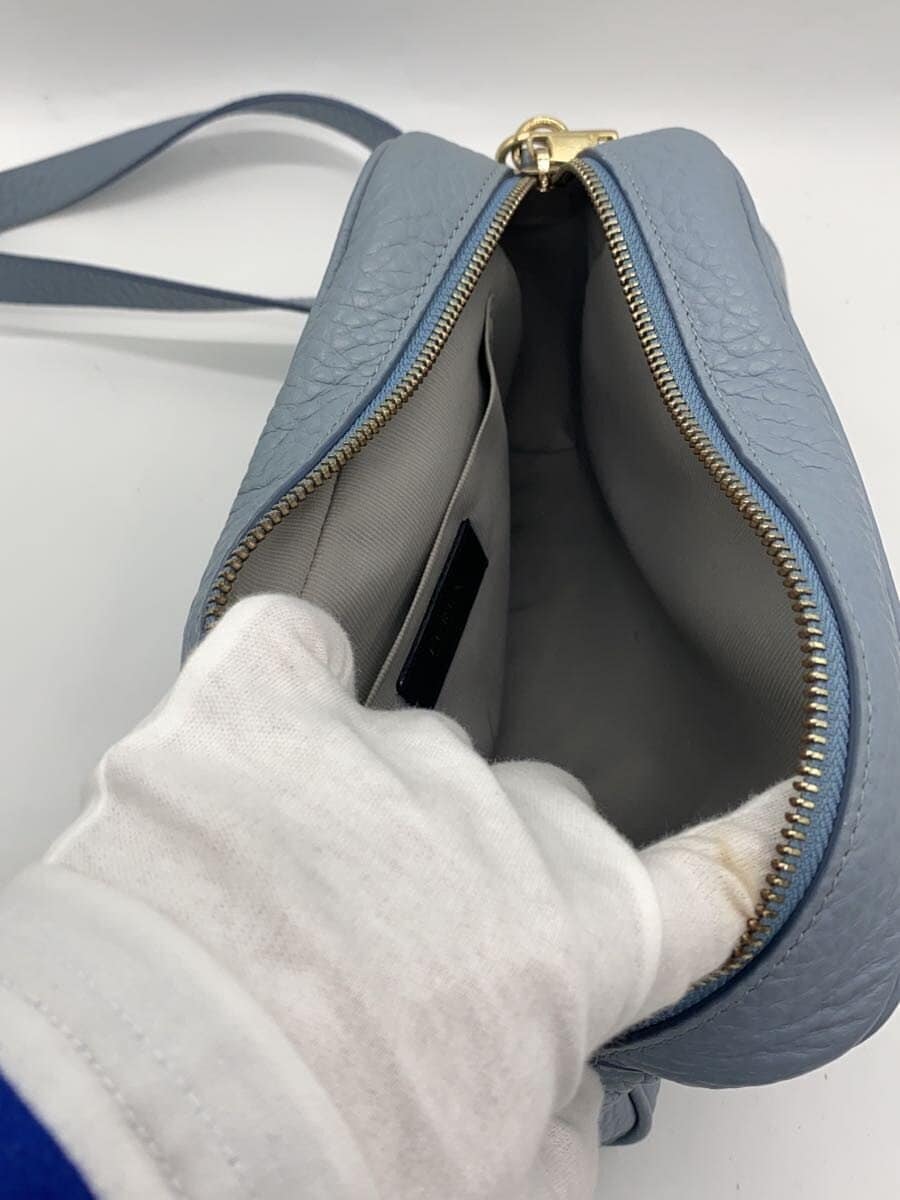FURLA shoulder bag leather blue 6