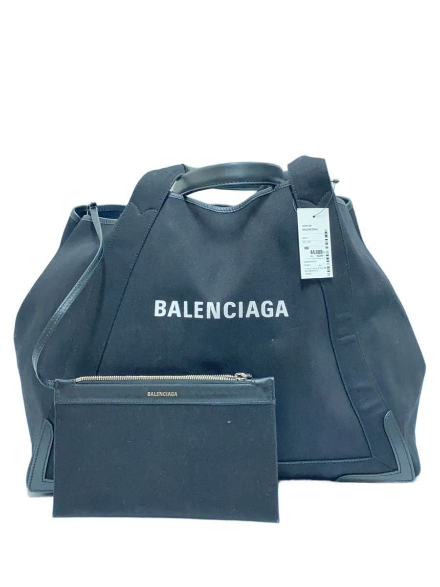 BALENCIAGA tote bag canvas BLK solid color 339936