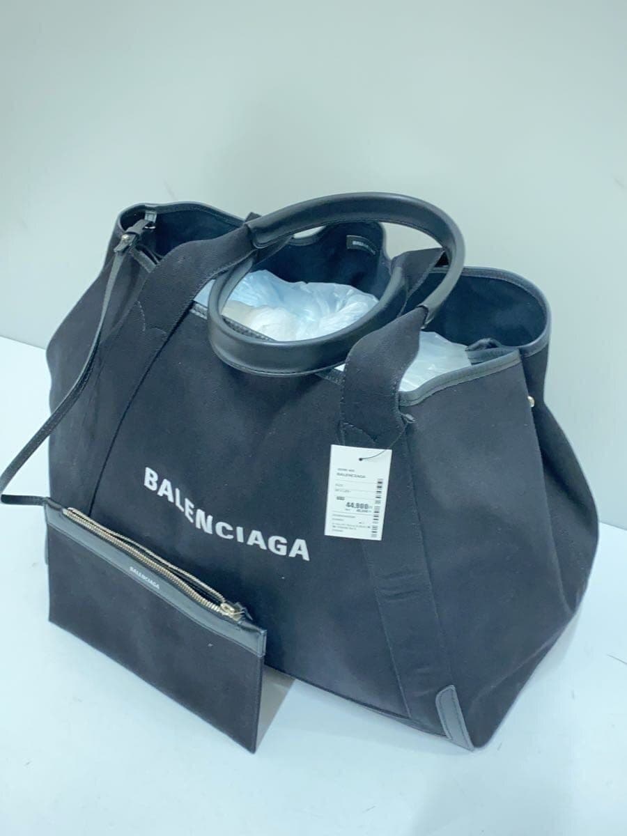BALENCIAGA tote bag canvas BLK solid color 339936 2