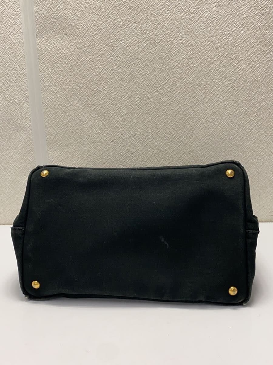 PRADA Tote Bag Canvas Black Solid Color 1BG642 4