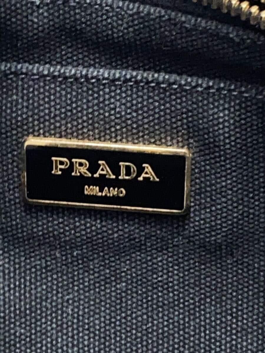 PRADA Tote Bag Canvas Black Solid Color 1BG642 5