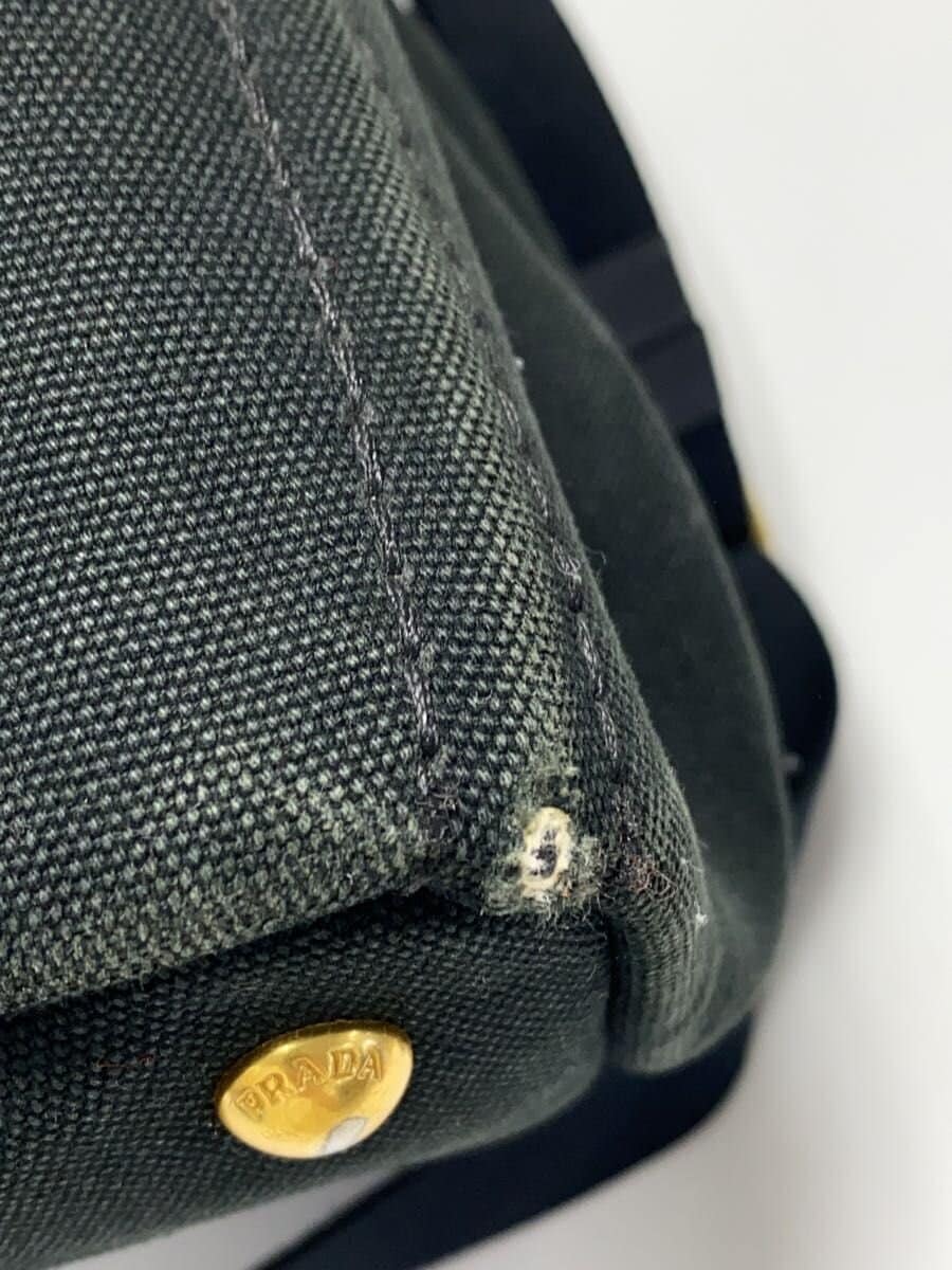 PRADA Tote Bag Canvas Black Solid Color 1BG642 7