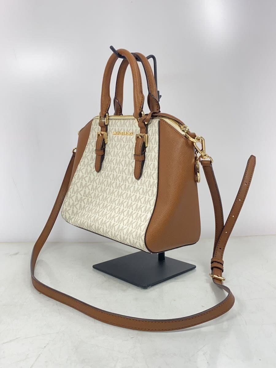 MICHAEL KORS 2WAY Shoulder Bag PVC BEG Allover Pattern AC-1905 2