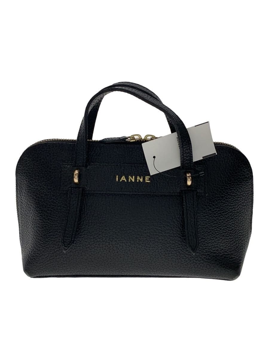 IANNE Shoulder Missing Part Omelet Handbag Leather BLK