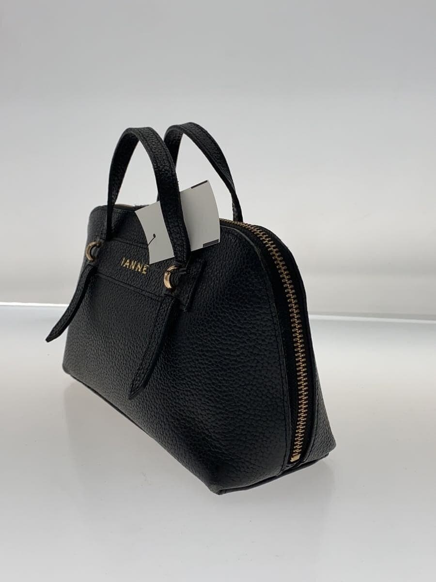 IANNE Shoulder Missing Part Omelet Handbag Leather BLK 2