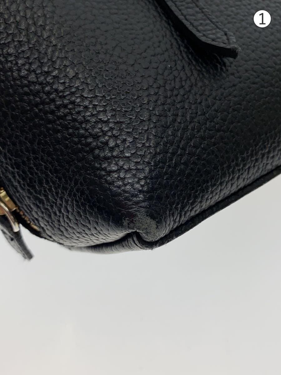 IANNE Shoulder Missing Part Omelet Handbag Leather BLK 7