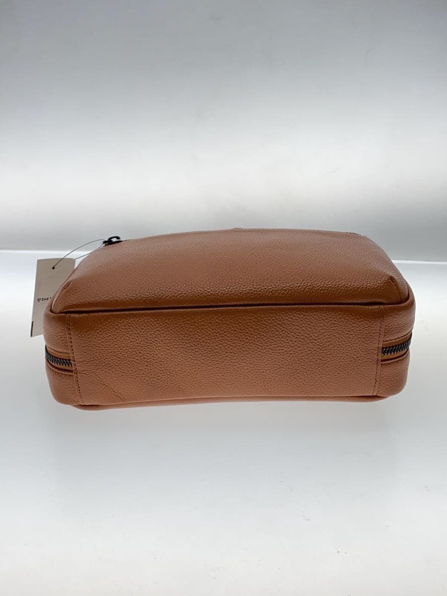 BLUE SINCERE Shoulder Bag Leather BRW Solid 4