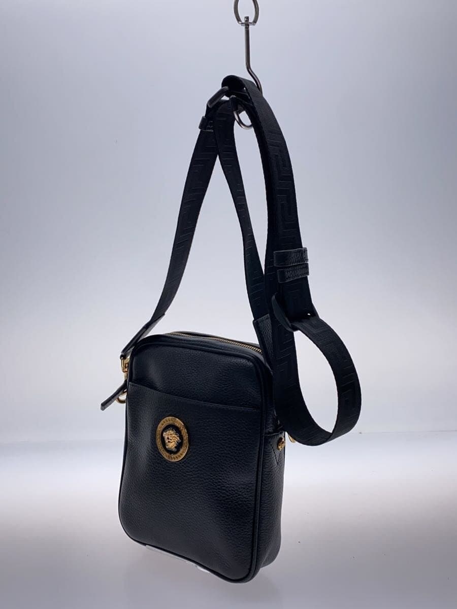 VERSACE Medusa Shoulder Bag Cowhide Black Solid Color 1002885 2