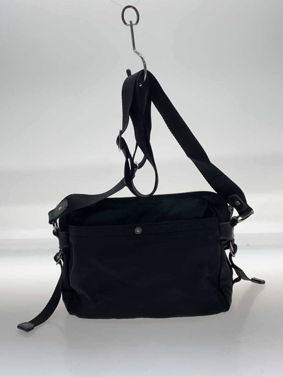 agnes b. Leather Switch Square Shoulder Bag Nylon BLK Solid 3