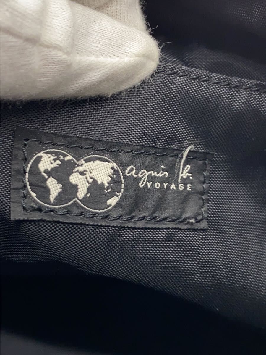 agnes b. Leather Switch Square Shoulder Bag Nylon BLK Solid 5