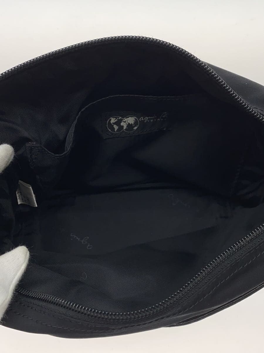 agnes b. Leather Switch Square Shoulder Bag Nylon BLK Solid 6