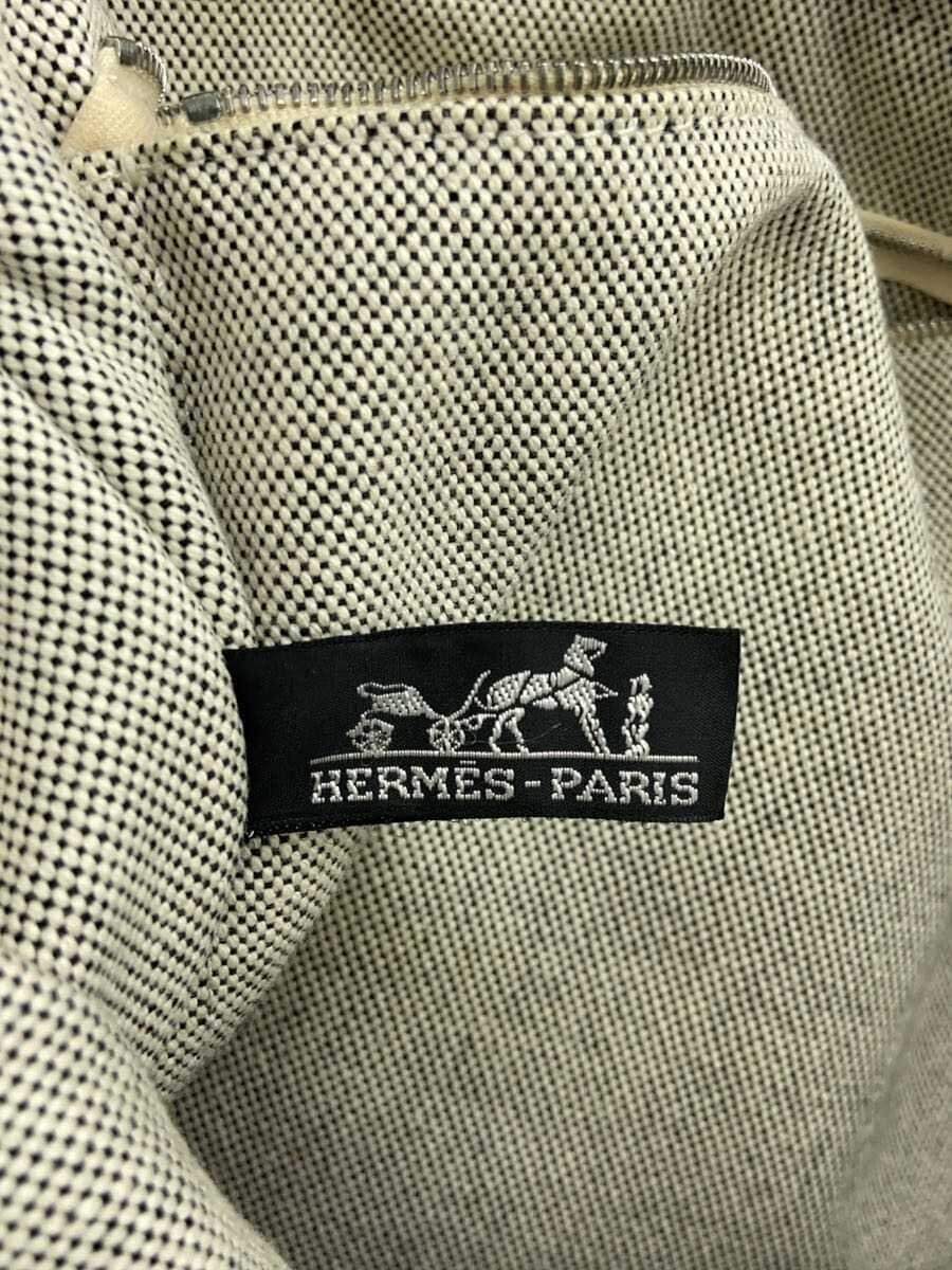 HERMES Stain Nouveau Fourre-ToutMM Tote Bag Canvas GRY Solid 5