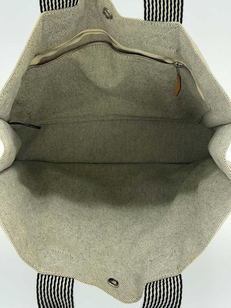 HERMES Stain Nouveau Fourre-ToutMM Tote Bag Canvas GRY Solid 6