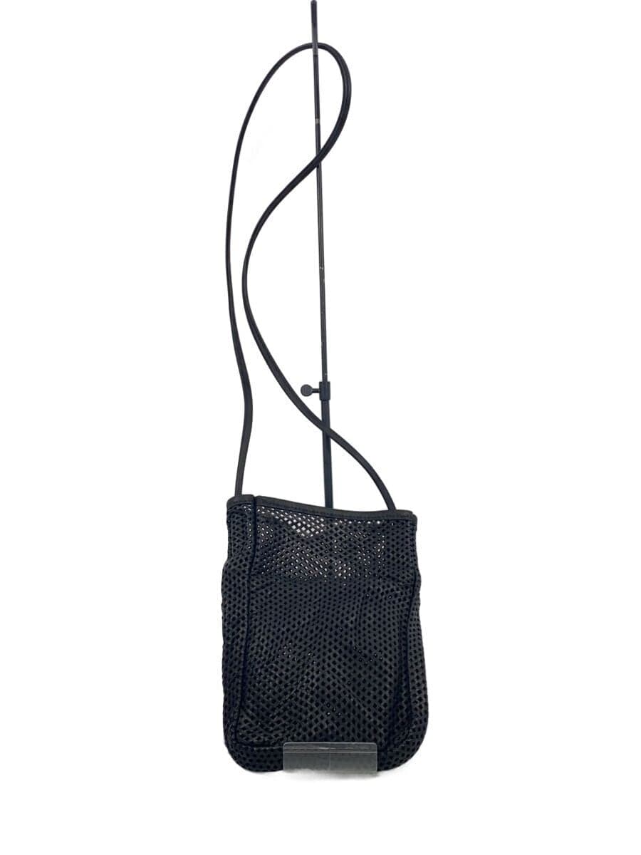 AMIACALVA WASHED LEATHER MESH POCHETTE Mesh Shoulder Bag Cowhide BLK