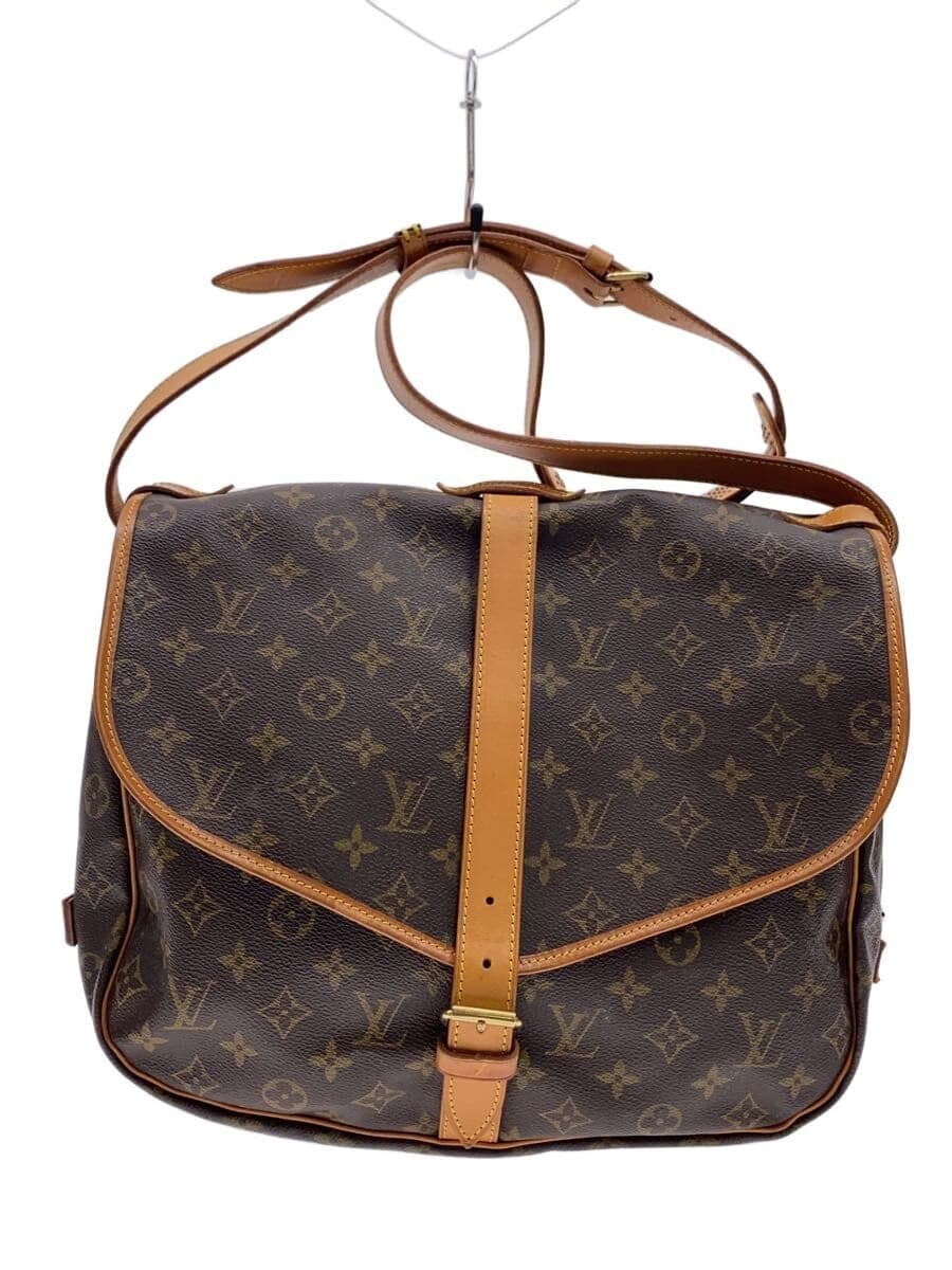 LOUIS VUITTON1)Saumur 35_Monogram Canvas Leather BRW
