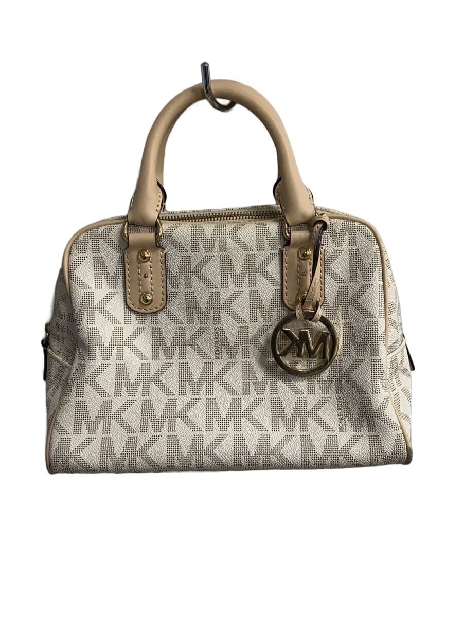 MICHAEL KORS Shoulder Bag Leather CRM All Over Pattern E-1505 Stain Tear