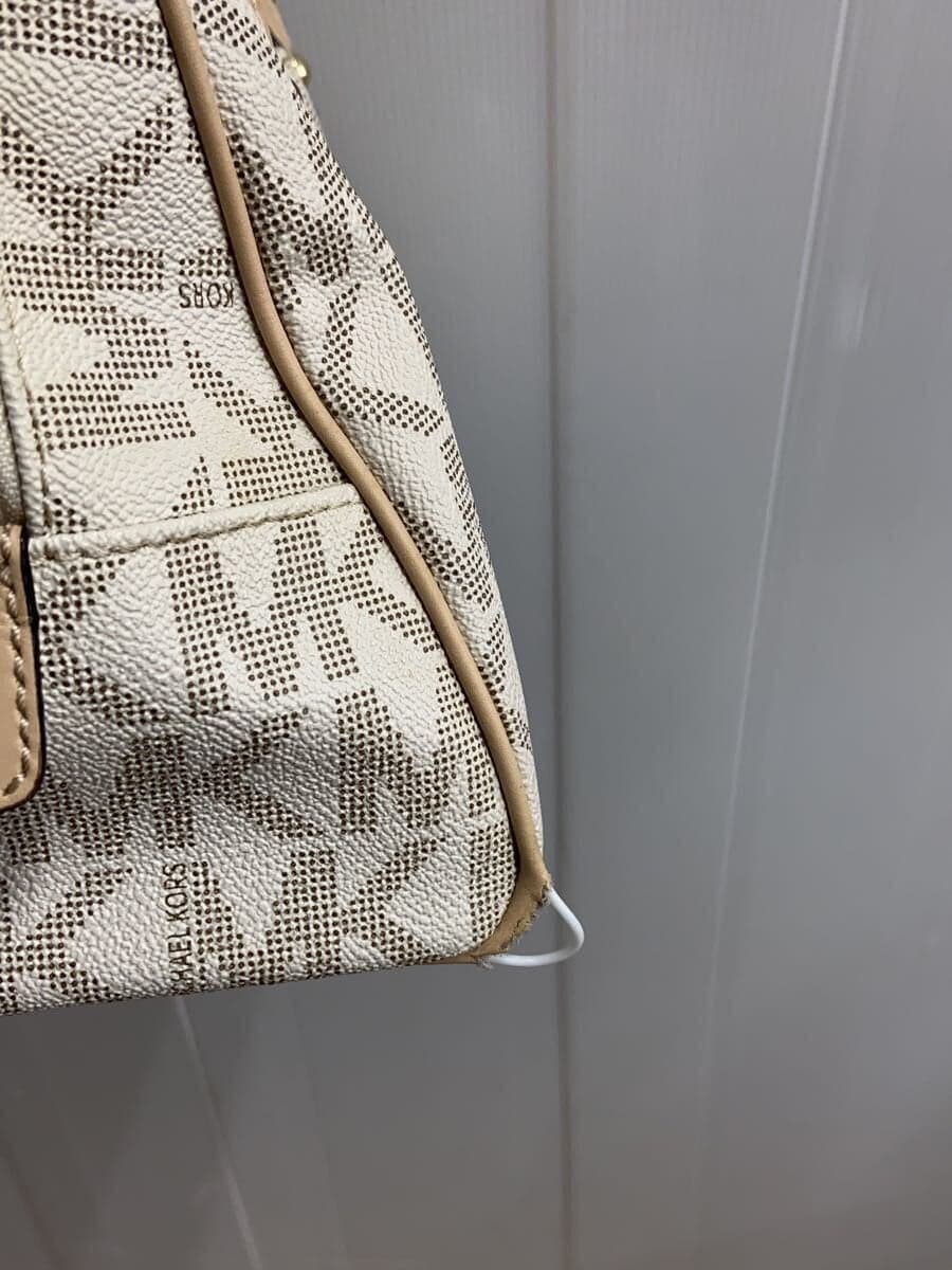 MICHAEL KORS Shoulder Bag Leather CRM All Over Pattern E-1505 Stain Tear 3