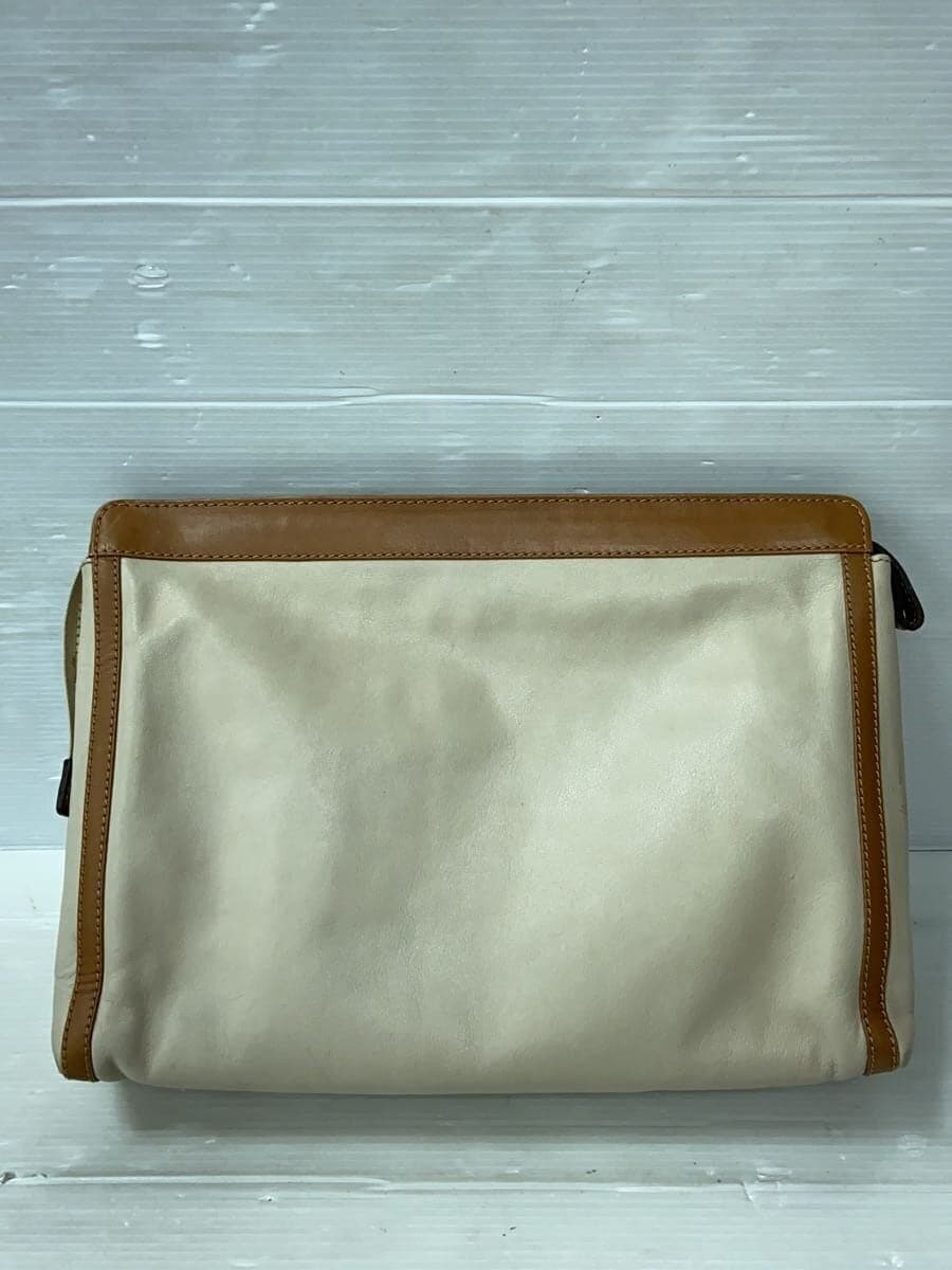 CELINE Clutch Bag Leather BEG Solid M06 Stain Considered 3