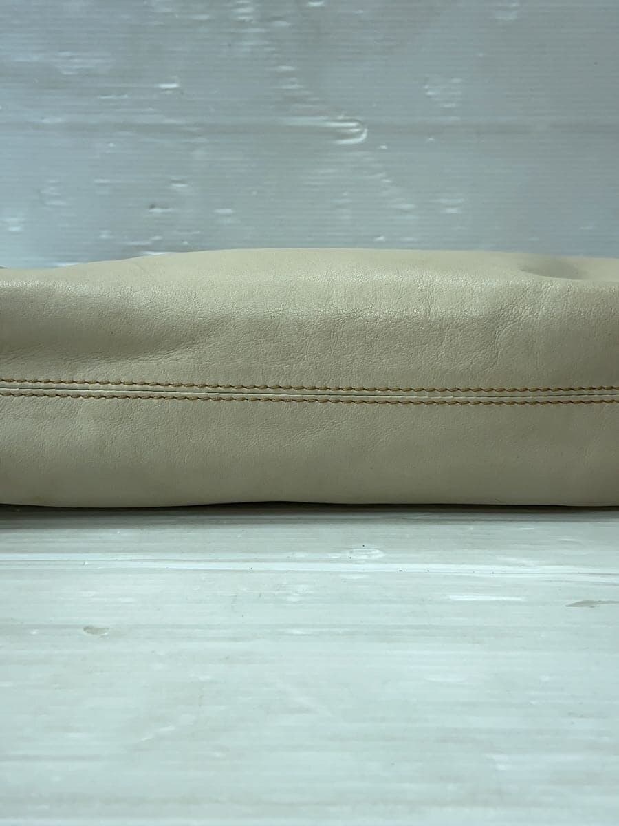 CELINE Clutch Bag Leather BEG Solid M06 Stain Considered 4