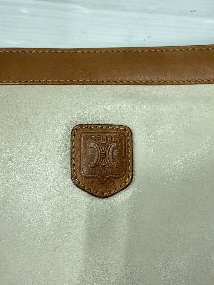 CELINE Clutch Bag Leather BEG Solid M06 Stain Considered 5