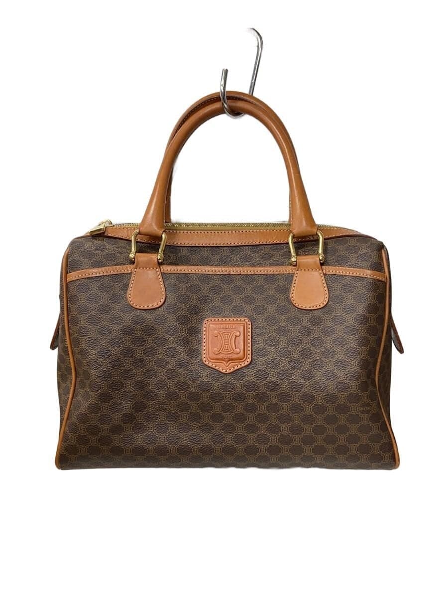 CELINE Boston Bag Leather BRW Allover Pattern MC98 1